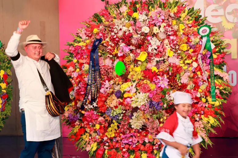 Juan Pablo Sánchez Martínez participó con una silleta monumental. FOTO Manuel Saldarriaga
