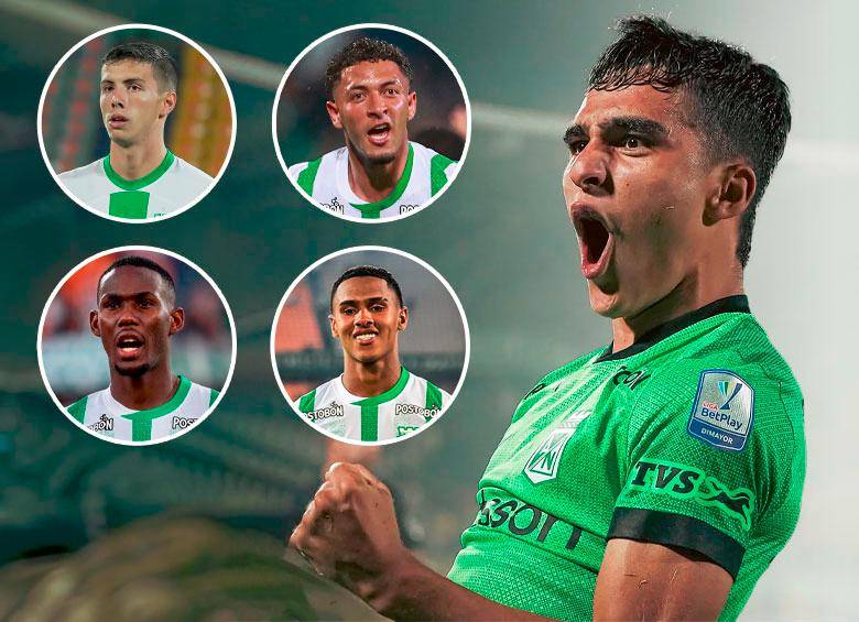 En la imagen aparecen, en su orden, Simón García, Andrés Salazar, Royer Caicedo, Cristian Uribe y, en primer plano, Juan Manuel Rengifo. FOTOS @NACIONALOFICIAL En la imagen aparecen, en su orden, Simón García, Andrés Salazar, Royer Caicedo, Cristian Uribe y, en primer plano, Juan Manuel Rengifo. FOTOS @NACIONALOFICIAL