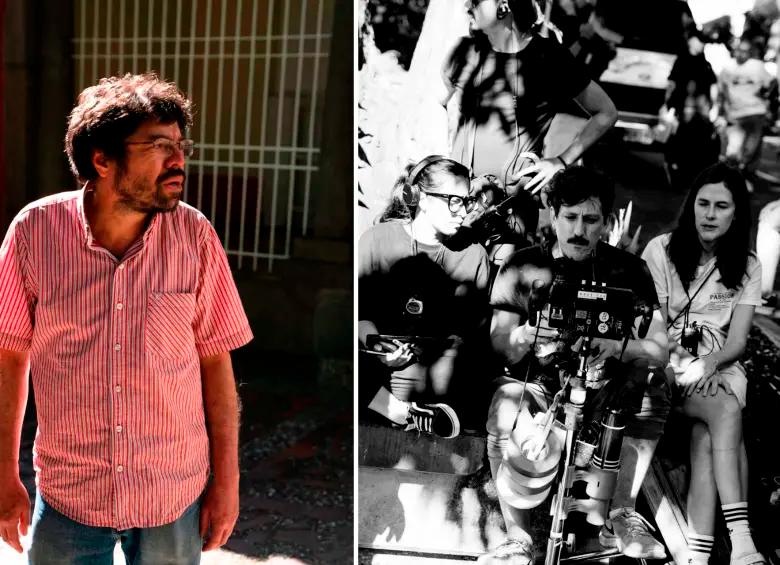 Ubeimar Ríos (izquierda) dio vida al personaje principal del segundo largometraje de Simón Mesa (derecha). Fotos: Cortesía.