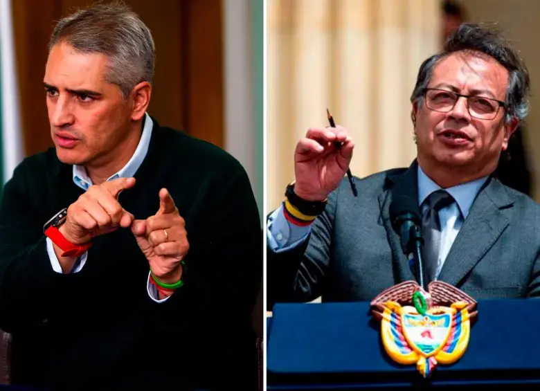 El gobernador de Antioquia, Andrés Julián Rendón, y el presidente de la República, Gustavo Petro. Foto: El Colombiano - Getty