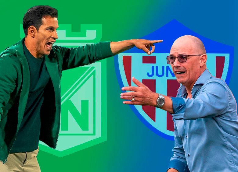 En la imagen aparecen el técnico de Nacional, Diego Arias, y el del Junior, Alfredo Arias. FOTOS JUAN ANTONIO SÁNCHEZ