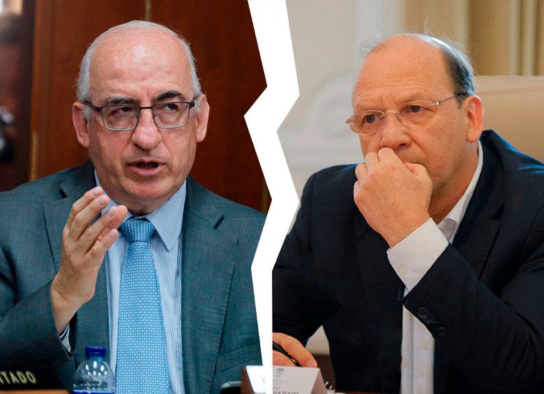 Las diferencias entre el gerente del Banco de la República, Leonardo Villar (izq.) y el ministro de Hacienda, Germán Ávila (der.) por la tasa de interés ajustó 5 meses consecutivos. FOTO Colprensa y Presidencia