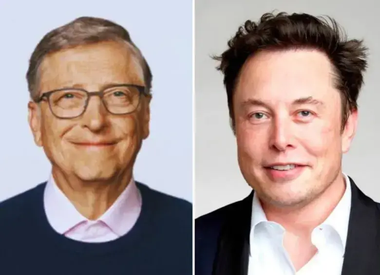 A la izquierda, Bill Gates, cofundador de Microsft. A la derecha, Elon Musk, dueño de Meta. Foto: Getty.