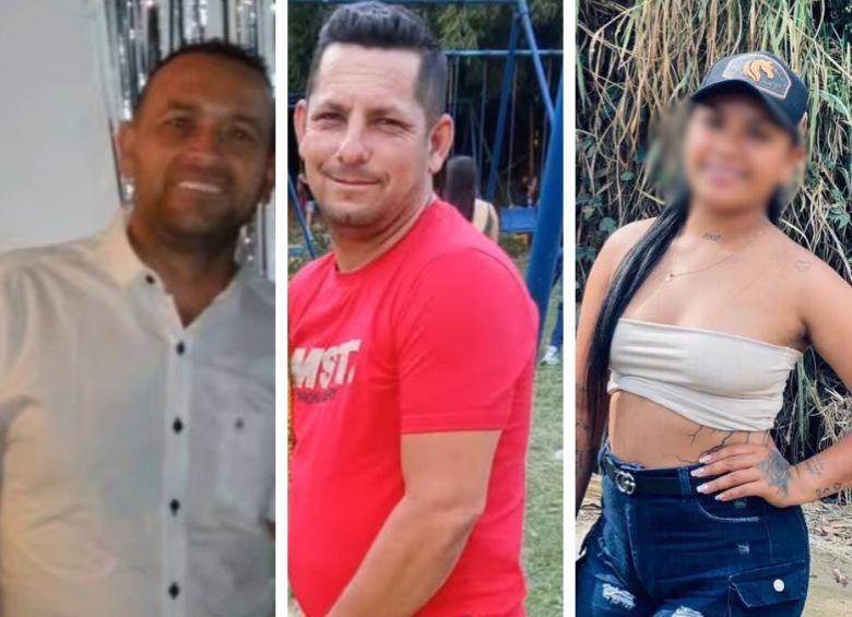 Tres de las cinco víctimas de la masacre en Ocaña, Norte de Santander, registrada este 9 de marzo. De izquierda a derecha: Said Paredes Torres, José Leonardo Amaya y la menor Yarileiny Lidueña Téllez. FOTO: REDES SOCIALES.