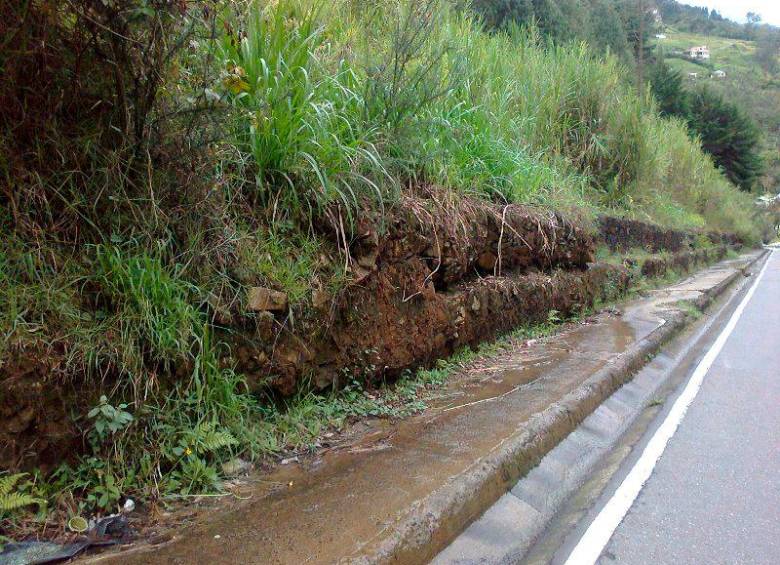 Imagen tomada en marzo de 2011 que evidencia deterioro de las contenciones en la loma Los Balsos, cerca al sector la Y. 