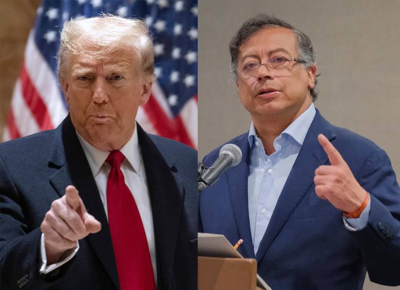 Los mandatarios Donald Trump y Gustavo Petro. FOTO: Getty y Presidencia 