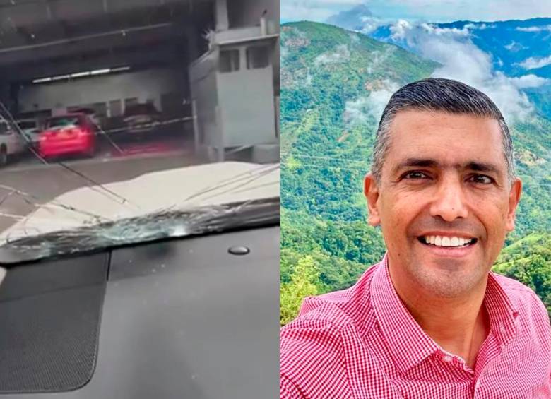 Braulio Espinosa, exalcalde de Envigado, fue atacado con piedra. FOTOS CORTESÍA 