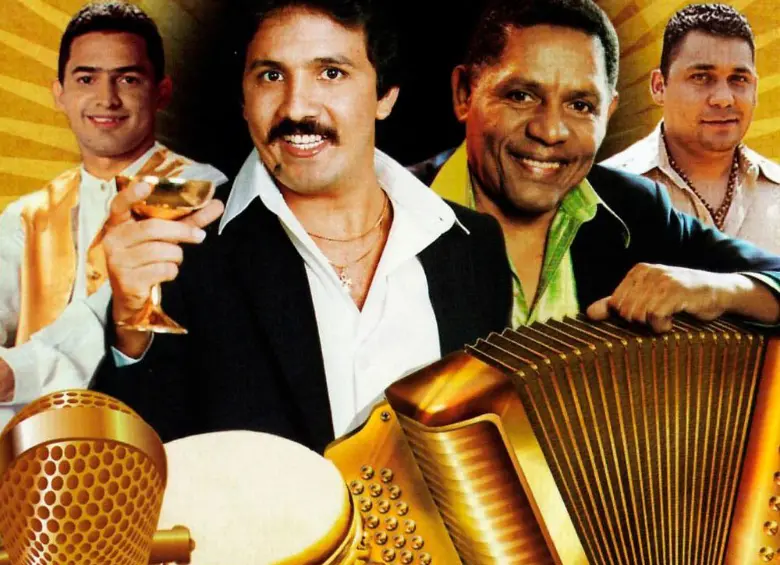 Jorge Celedón, Rafael Orozco, Israel Romero y Jean Carlos Centeno, algunas caras del Binomio de Oro en su historia. FOTO Colprensa