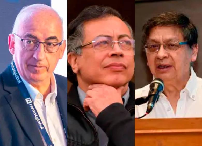 De izquierda a derecha: Leonardo Villar, Gustavo Petro, Jorge Ibánez. Foto Presidencia y Cortesía. 