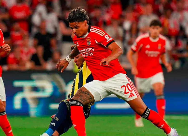 Richard Ríos avanzó a la fase de liga de la Champions League con el Benfica. FOTO BENFICA FC