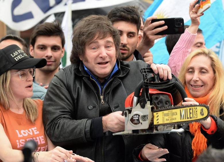 Javier Milei y su motosierra.