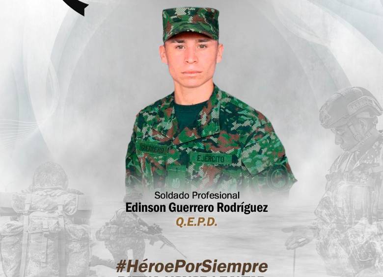 El soldado profesional Édinson Guerrero fue asesinado por el ELN en Teorama, Norte de Santander. FOTO: CORTESÍA EJÉRCITO.