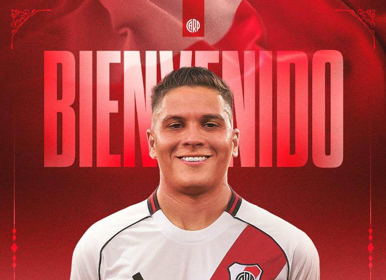 Juan Fernando Quintero es recordado en River Plate por haber marcado el gol que “destrabó” la final de la Copa Libertadores del 2018, contra Boca Juniors, en el Santiago Bernabéu. FOTO: TOMADA DEL X DE @RIVERPLATE