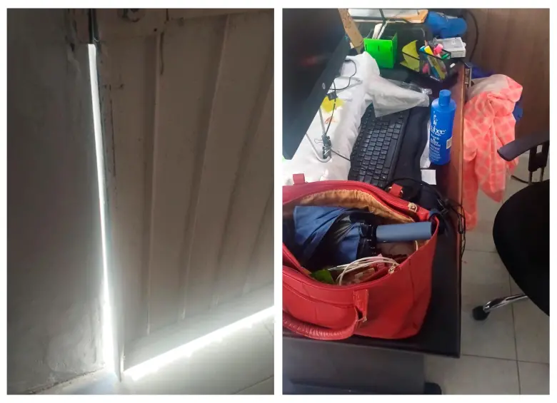 Los funcionarios hallaron la puerta entreabierta. Los ladrones no se llevaron algunos elementos que podrían tener valor. FOTO CORTESÍA