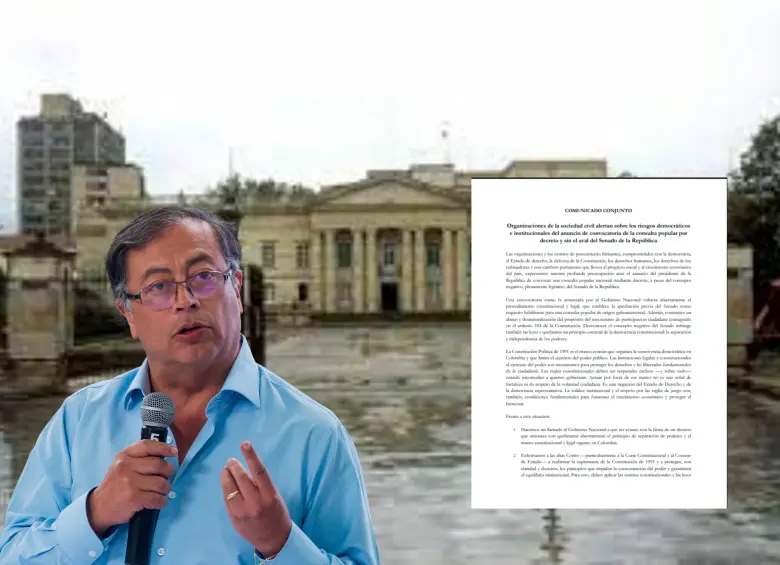 Esta es la carta abierta que enviaron las organizaciones de la sociedad civil al presidente Gustavo Petro. FOTO: COLPRENSA Y CORTESÍA