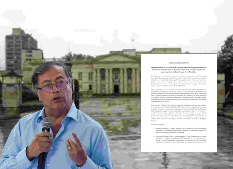 Esta es la carta abierta que enviaron las organizaciones de la sociedad civil al presidente Gustavo Petro. FOTO: COLPRENSA Y CORTESÍA