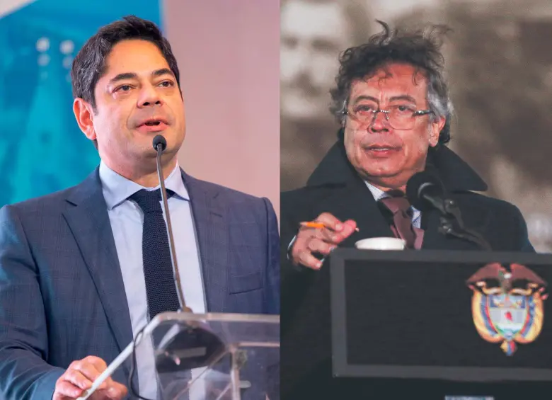 Guillermo Herrera, presidente de Camacol (gremio constructor); y Gustavo Petro, presidente de Colombia. FOTOS CORTESÍA Y LINA GASCAL COLPRENSA