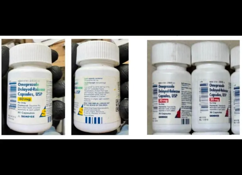 Estas son las dos presentaciones de Omeprazol que se están vendiendo de forma ilegal en el país. FOTO CAPTURA DE PANTALLA