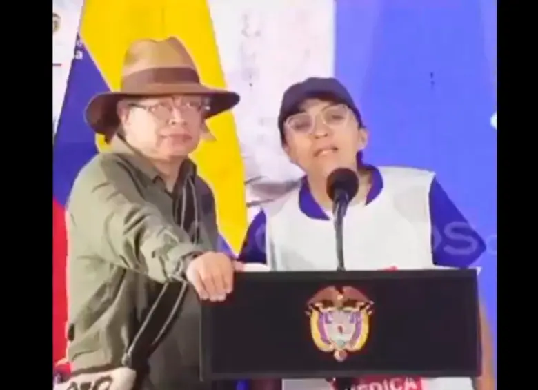 La mujer que intervino en un evento presidencial en el Huila se llama Zaira Ordóñez. FOTO CAPTURA DE VIDEO