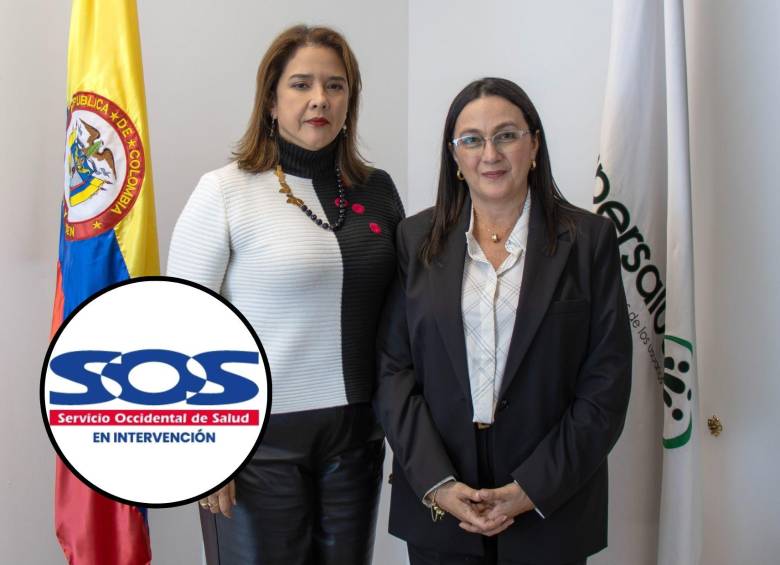 La superintendente de Salud María Andrea Godoy y la interventor de SOS, Sandra Jaramillo Ayala. FOTO CORTESÍA