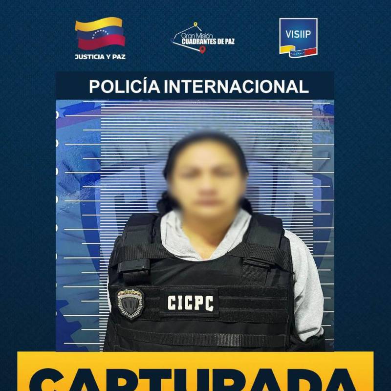 La mujer era buscada con circular azul de Interpol. Foto: cortesía