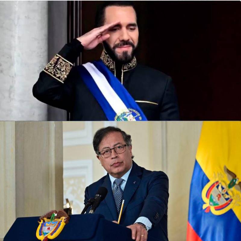 Nayib Bukele, presidente de El Salvador, y Gustavo Petro, de Colombia. FOTOS: Tomadas de redes sociales