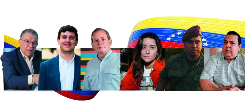 De izquierda a derecha: Enrique Márquez; Jesús Armas; Juan Pablo Guanipa; Rocío San Miguel; Juan Carlos Caguaripano y Javier Tarazona. FOTO cortesía