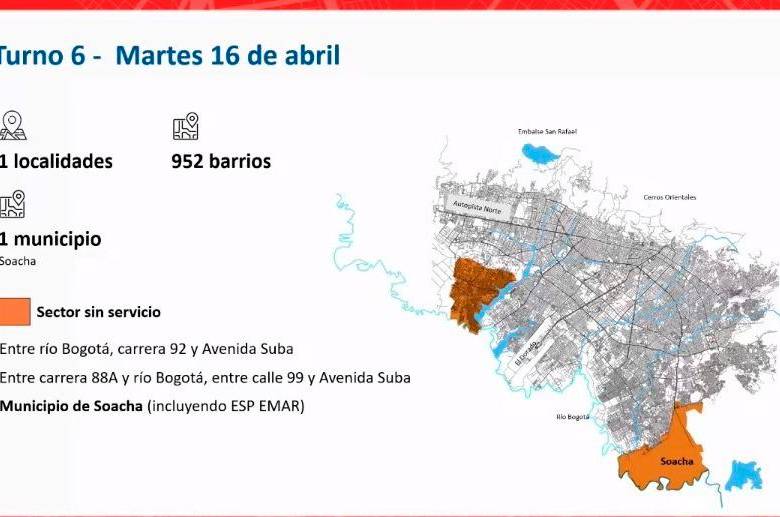 Estas son las zonas y días en que se realizarán los cortes de agua en