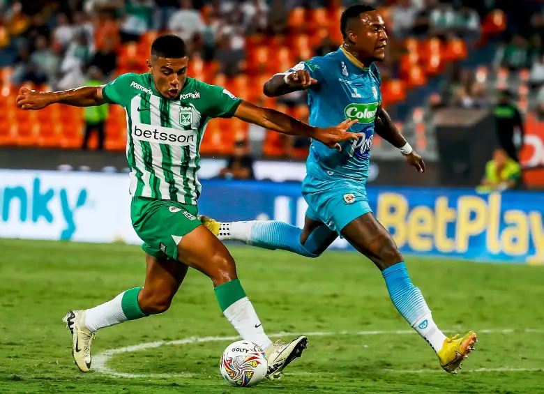 Emilio Aristizábal hizo 12 goles con Fortaleza y podría ser jugador importante para Nacional en 2026, aunque analizan la opción de que vaya a otros clubes. FOTO JAIME PÉREZ