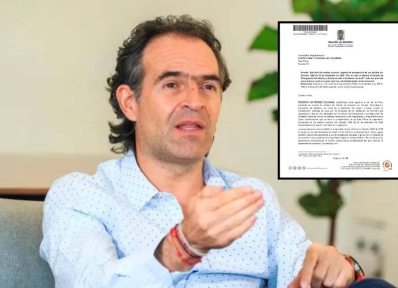 Según el alcalde de Medellín, Federico Gutiérrez, permitir que el decreto continúe vigente podría generar efectos económicos y jurídicos irreversibles, por lo que pidió que la Corte frene de manera temporal sus alcances. FOTO: Cortesía