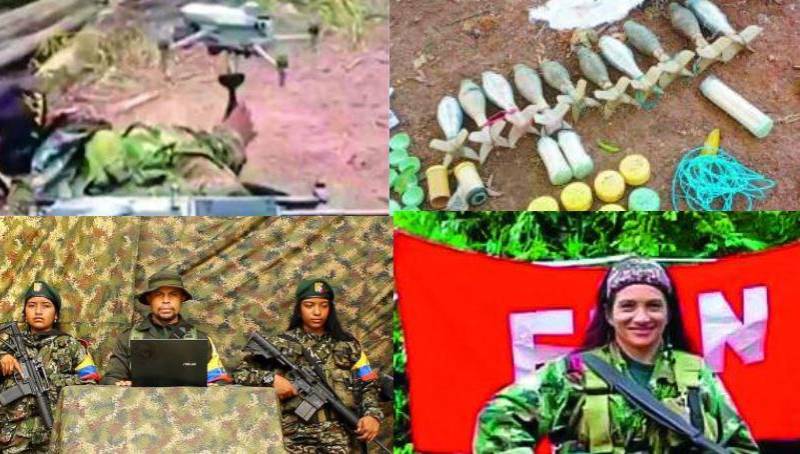 Los grupos armados están usando drones para atacar a la Fuerza Pública. Fotos: redes