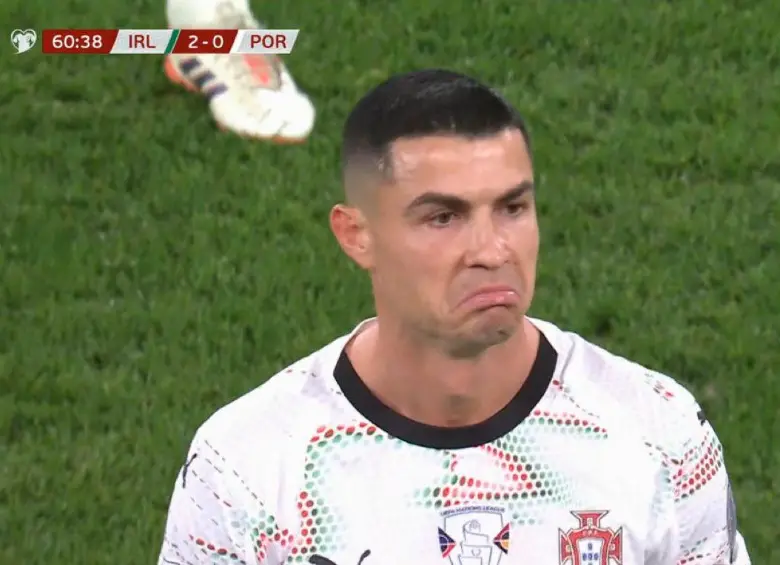 El delantero portugués Cristiano Ronaldo suma tres expulsiones en toda su carrera como profesional. Foto: captura de pantalla