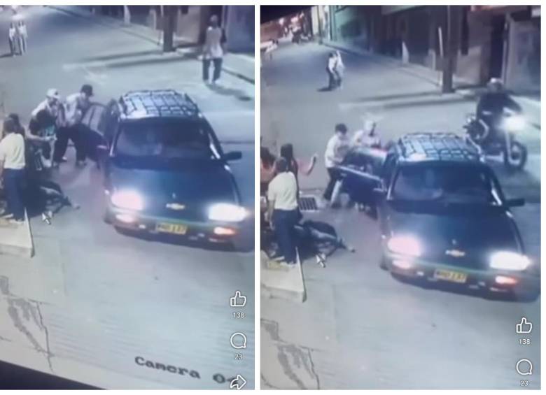 Así quedó registrado en una cámara de seguridad lo que habría sido el secuestro de un hombre. FOTO Cortesía Esterlina Informa. 