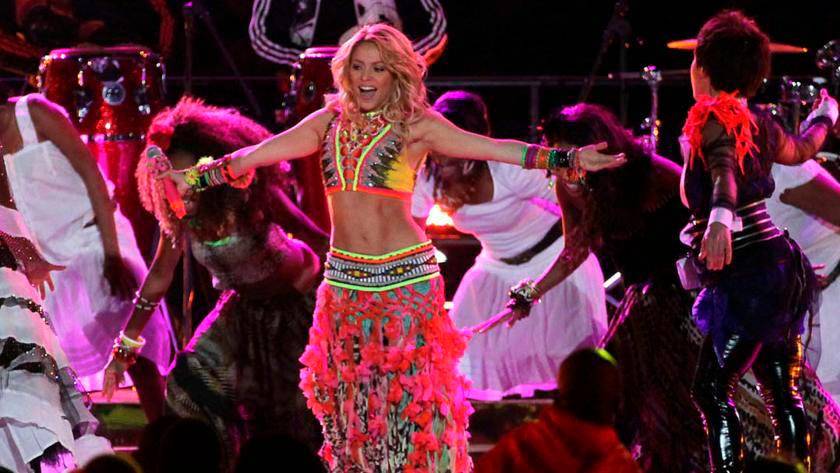 Imagen de Shakira durante su presentación en el Mundial de Sudáfrica en el año 2010, Mundial en el que la canción Waka Waka fue el himno oficial. FOTO: Cortesía 