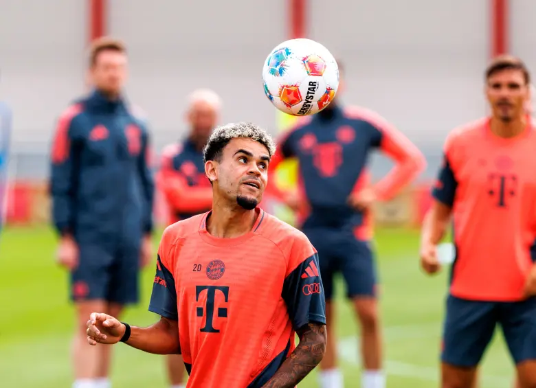 Luis Díaz durante uno de los entrenamientos del Bayern de Múnich. FOTO: GETTY