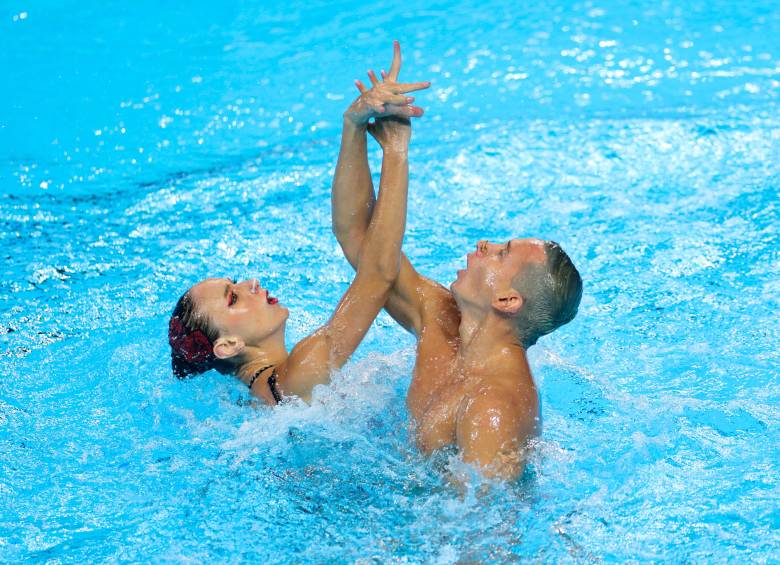 Emily Minante y Gustavo Sánchez, en acción en Singapur. FOTO getty