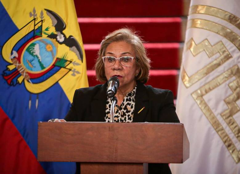 La canciller Rosa Villavicencio en una rueda de prensa. FOTO: COLPRENSA