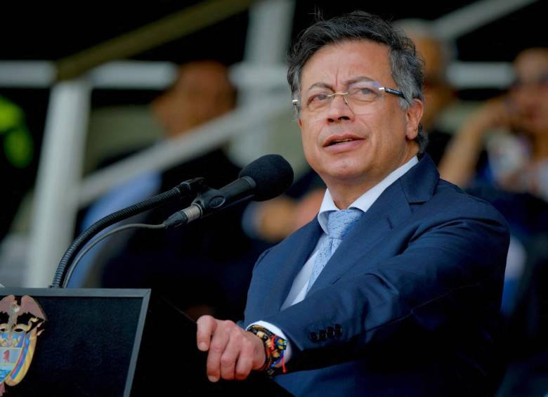 El presidente Gustavo Petro durante un discurso. FOTO: AFP