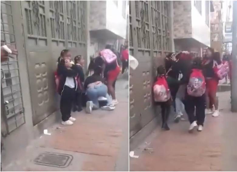 Momento en que la madrastra y la hijastra están peleando en la calle. FOTO: CAPTURA VIDEO REDES SOCIALES @Subalternativa