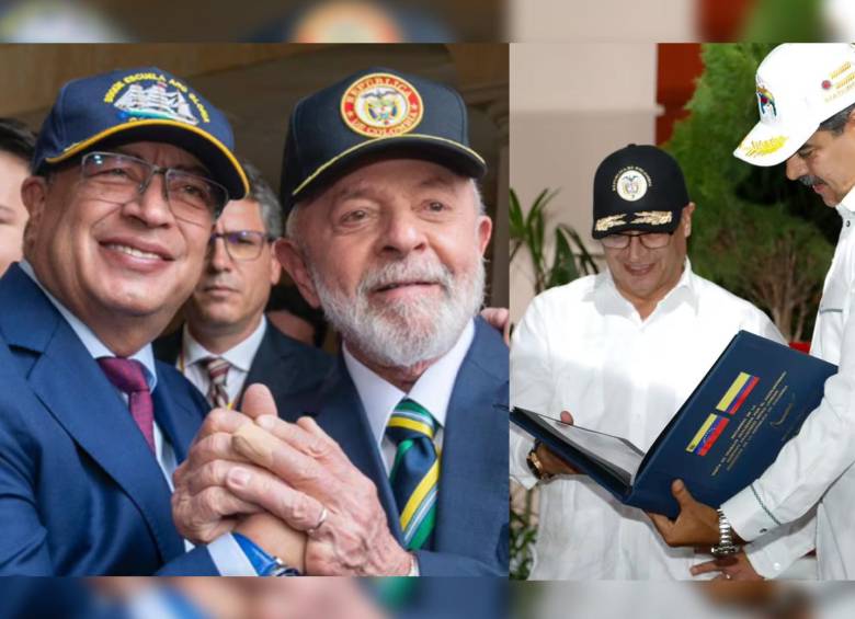 Los presidentes Gustavo Petro, Lula Da Silva y Nicolás Maduro. Fotos: Presidencia