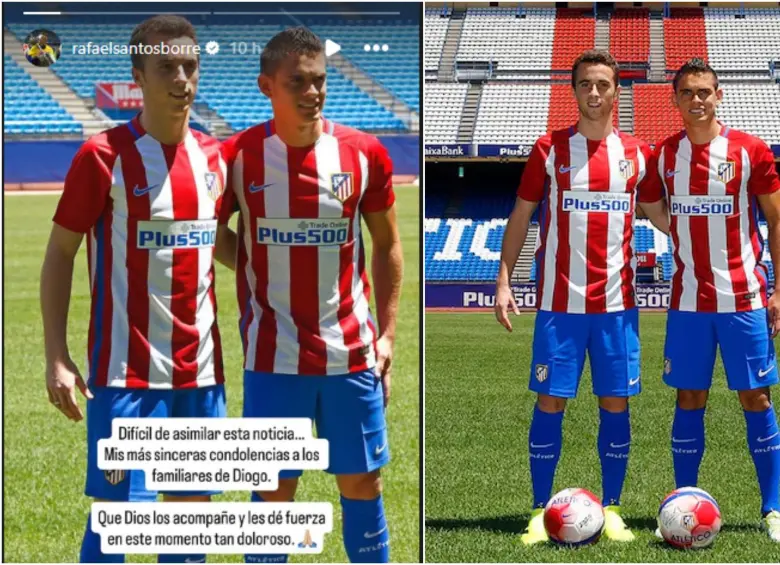 El mensaje en redes sociales de Santos Borré a Jota. FOTO: ATLÉTICO DE MADRID