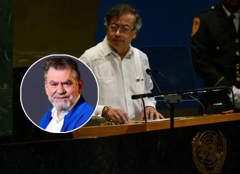 El presidente Gustavo Petro durante su intervención en la Asamblea General de la ONU, donde centró su discurso en críticas a Donald Trump, al conflicto en Gaza y al cambio climático. Foto: AFP, @LeonVaLenciaA. 