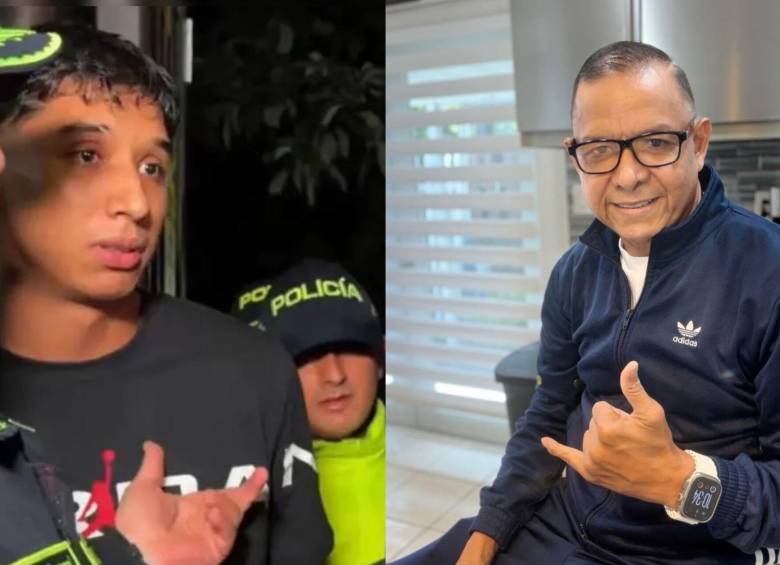 Jacobo Valenciano, de 20 años e hijo de Iván René Valenciano, fue detenido por las autoridades en el operativo que lideró De la Espriella en Medellín. Fotos: Cortesía Policía y @ivanvalenciano9