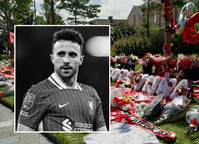 Después de conocer la muerte del jugador portugués de 28 años, los hinchas y aficionados del futbol llenaros las calles de la ciudad de Liverpool y las afueras en Anfield con homenajes a Diogo Jota. FOTO: AFP Y LIVERPOOL