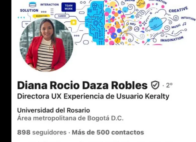 Este sería el perfil de Diana Rocío Daza Robles, la presunta agresora de Tania, que compartieron por las redes sociales. FOTO: Redes sociales