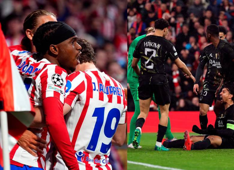El Atlético de Madrid perdió contra Barcelona su serie en la capital de España, pero avanzó a semis. El PSG demostró su buen juego en Anfield. Foto: tomada del X de @ChampionsLeague
