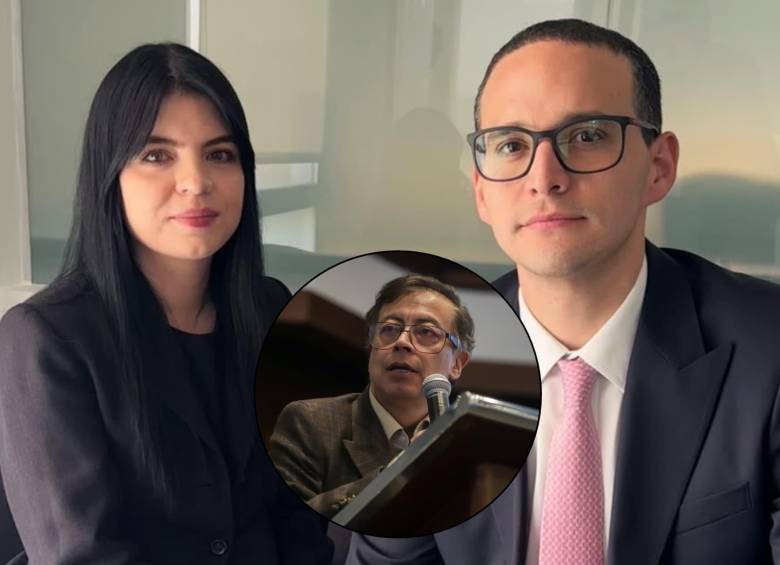 Deicy Ramírez rinde declaración en la Corte Suprema de Justicia contra el expresidente Gustavo Petro. La acompaña su defensor Felipe Caballero. Foto: tomada de redes sociales y Colprensa