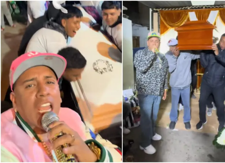 El Cangri en medio de un funeral. FOTO: Captura video redes sociales