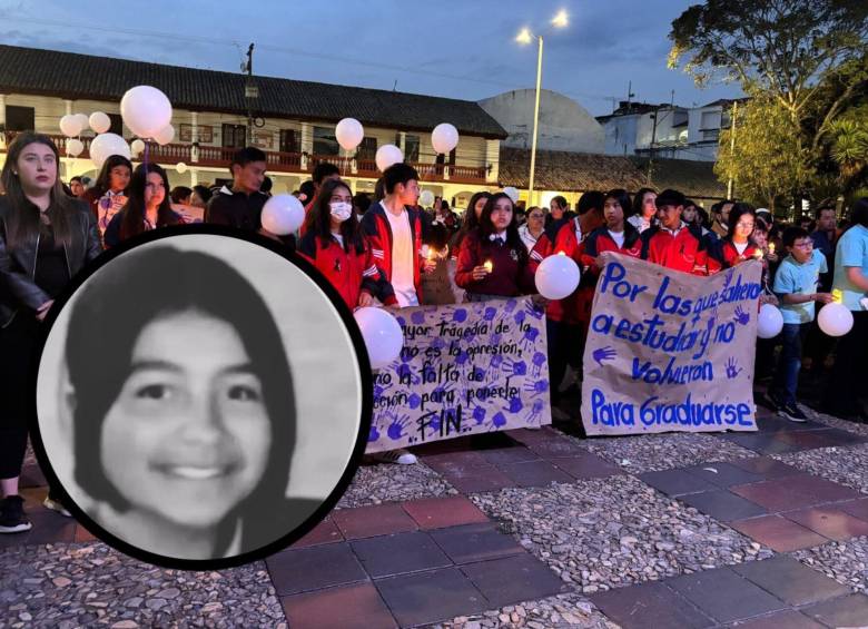 Compañeros de Emily hicieron una velatón en Chocontá en su memoria. FOTOS: Tomada de redes sociales 