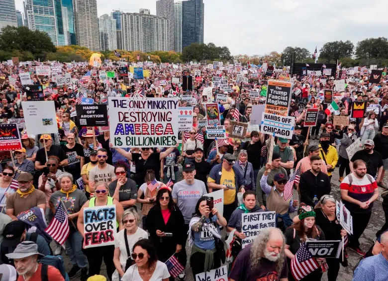 En junio, millones de personas también salieron a las calles para manifestarse en contra del gobierno de Donald Trump. Foto Getty. 